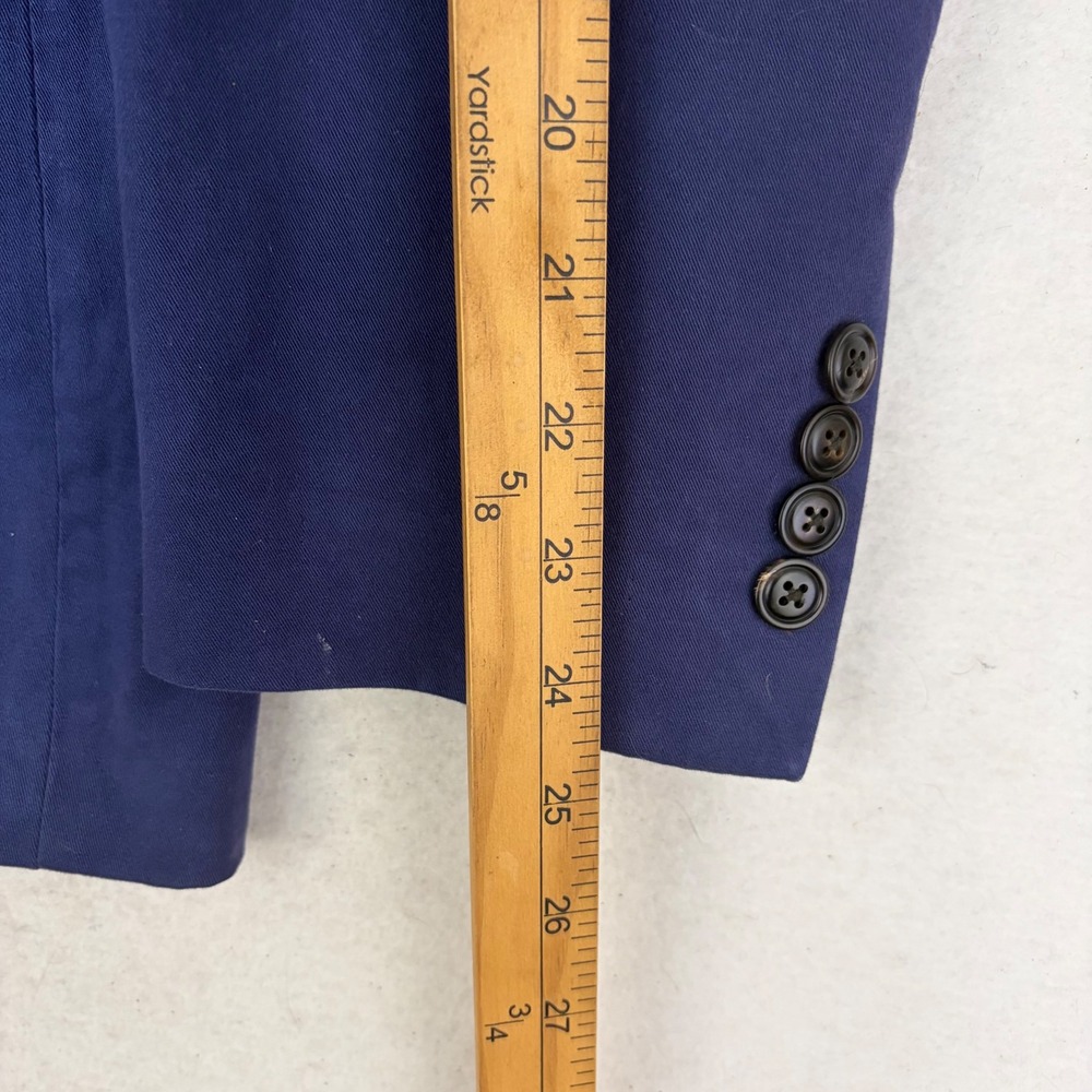 Polo Ralph Lauren 715 Blazer Men's 42R Blue Cotton Chino Double Breasted Coat - Picture 14 of 14